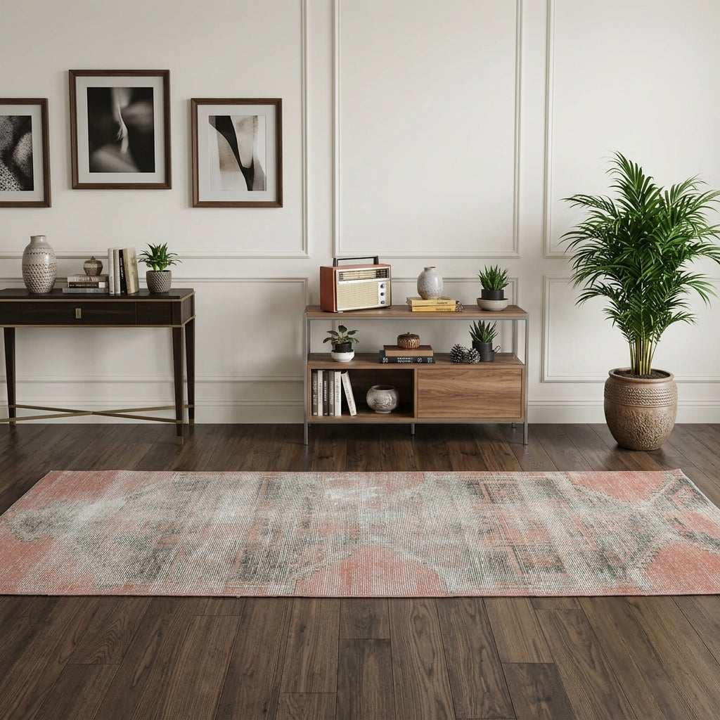 Tribal pattern on the Elaefruz Dide vintage runner rug – handmade in Anatolia, Turkey