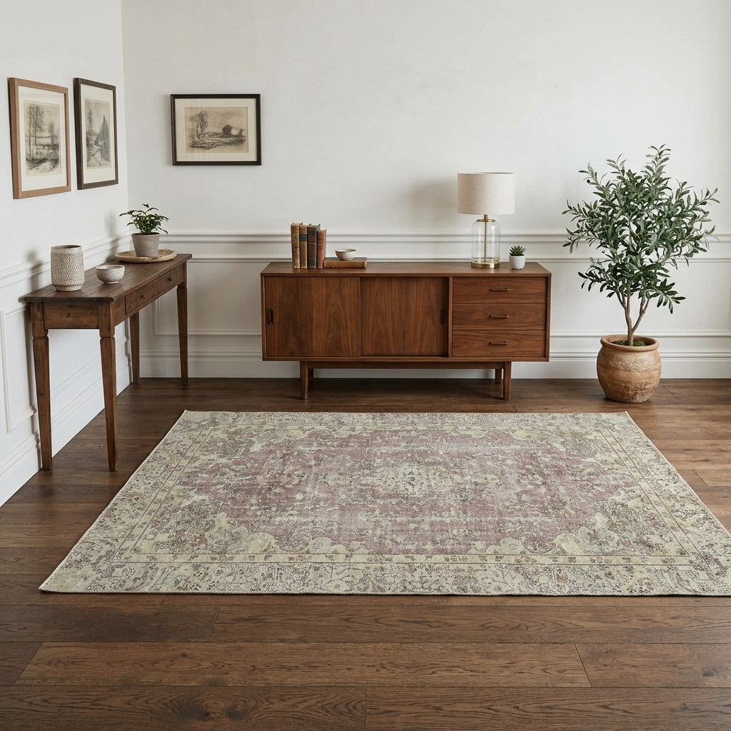 Tribal pattern on the Eireneboule Dila vintage runner rug – handmade in Anatolia, Turkey