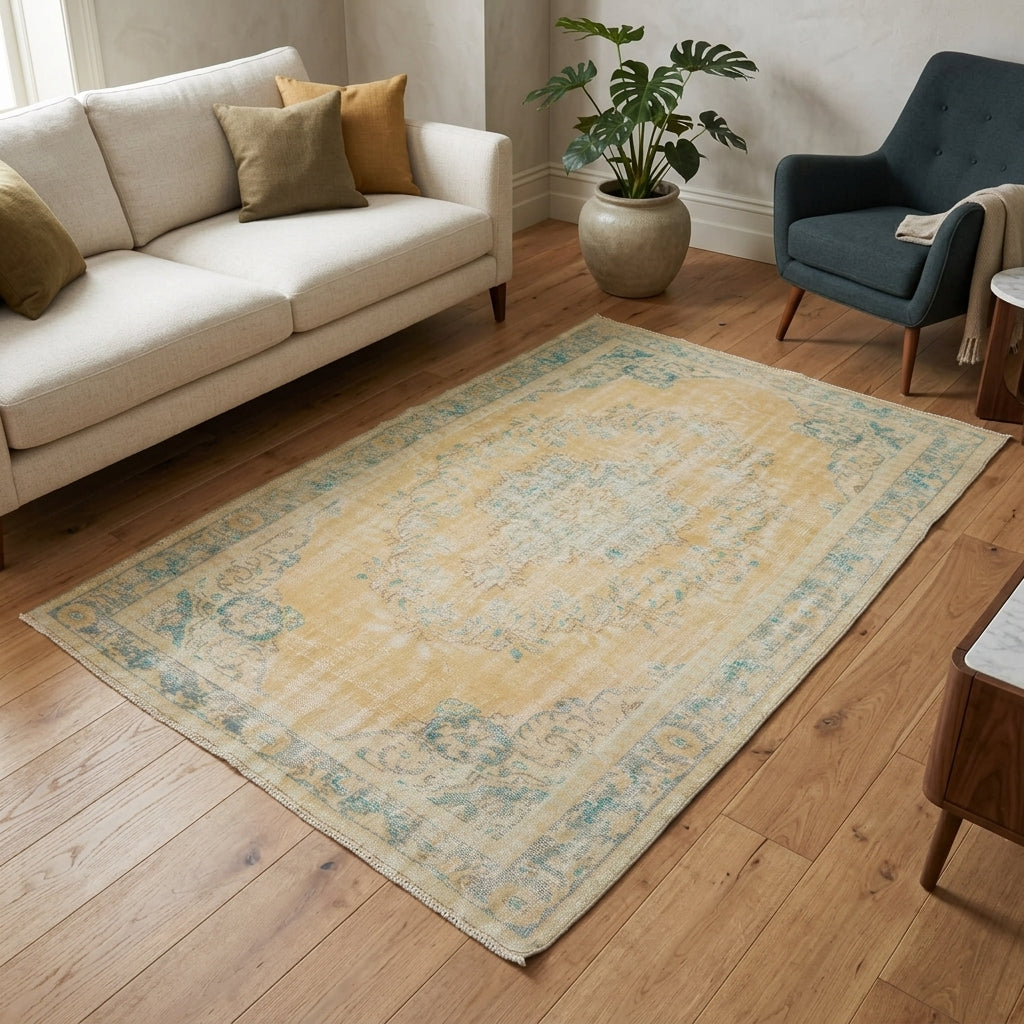Pattern on the Ionianassa vintage area rug – handmade in Anatolia, Turkey
