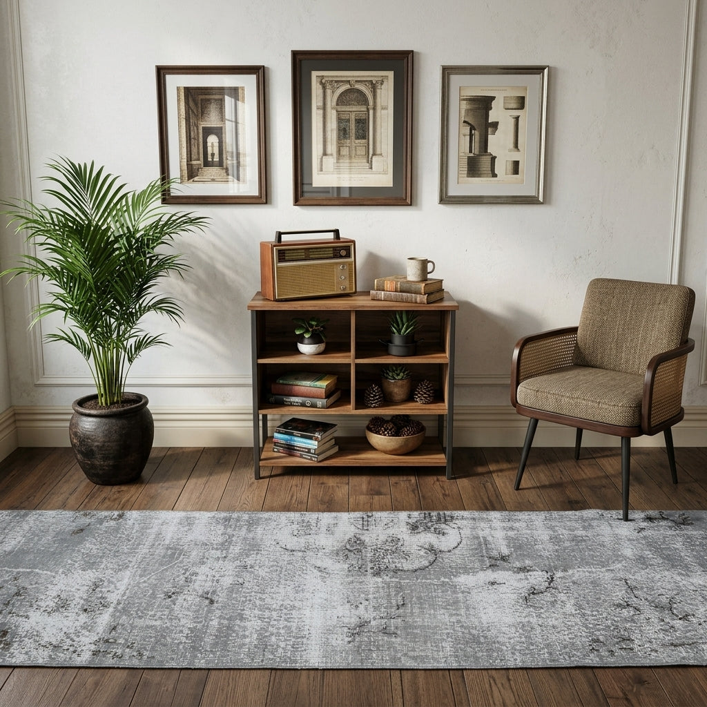 Floral pattern on the Beyza Eren vintage runner rug – handmade in Anatolia, Turkey