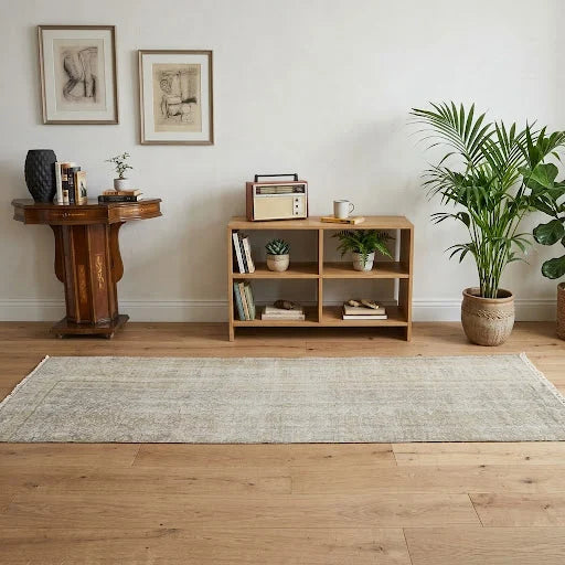 Benansu Eshay Beige Oriental Vintage Rug by Fame Rugs – one-of-a-kind vintage rug from the 1970s