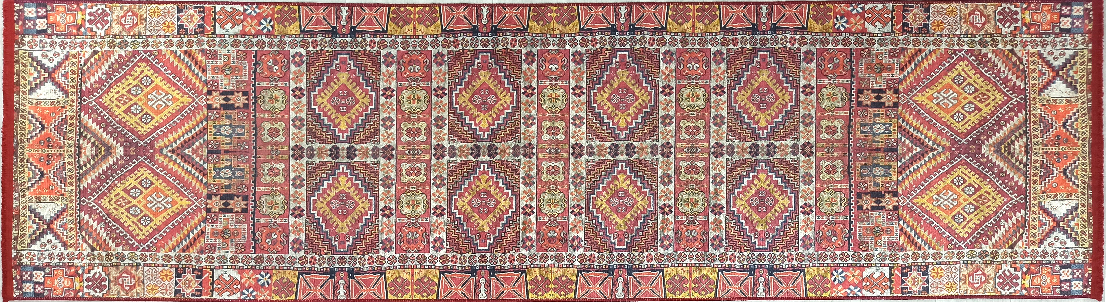 Persian Style Rug, Natural Ivory Colorful Geometry Rug