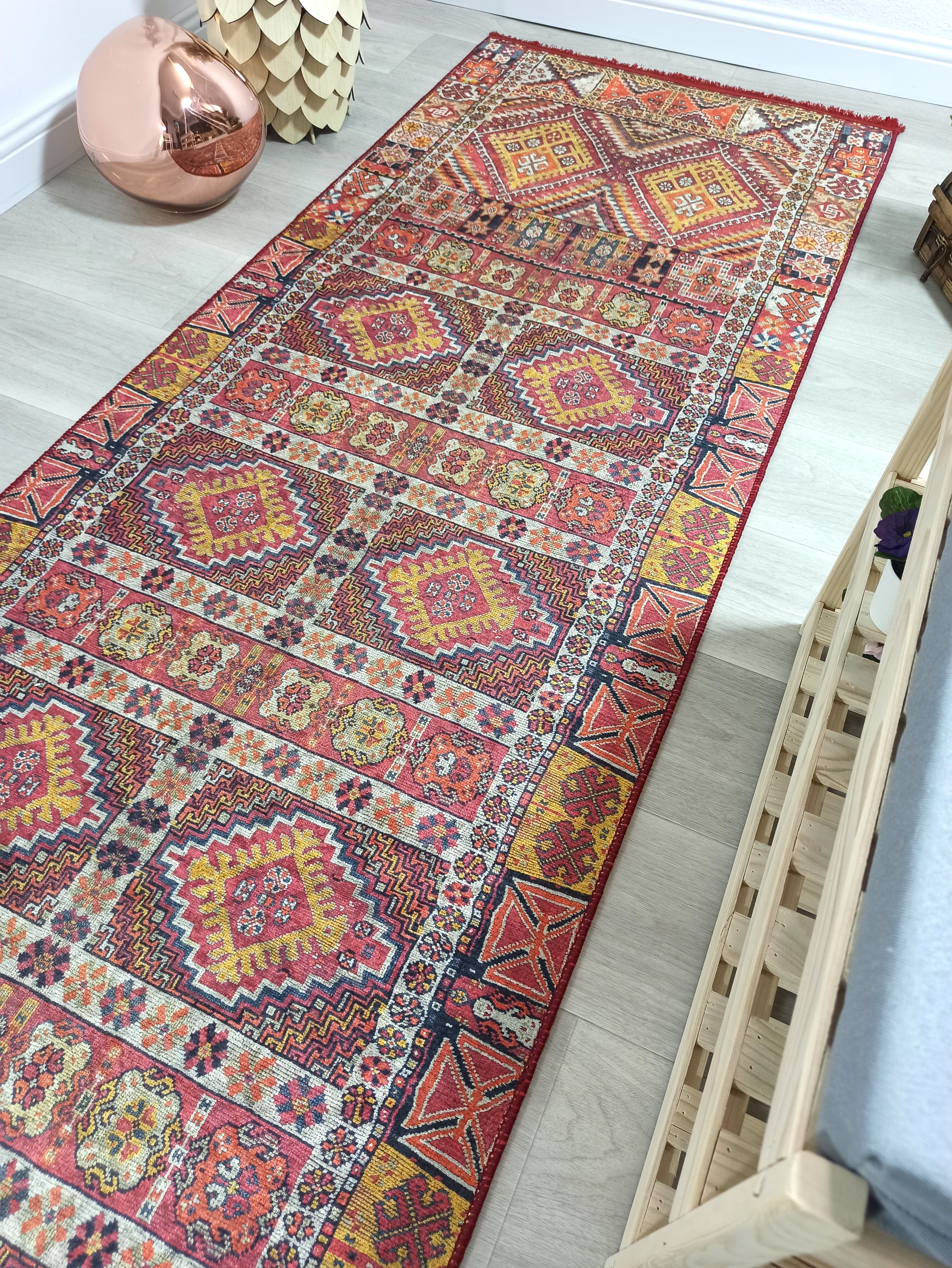 Persian Style Rug, Natural Ivory Colorful Geometry Rug