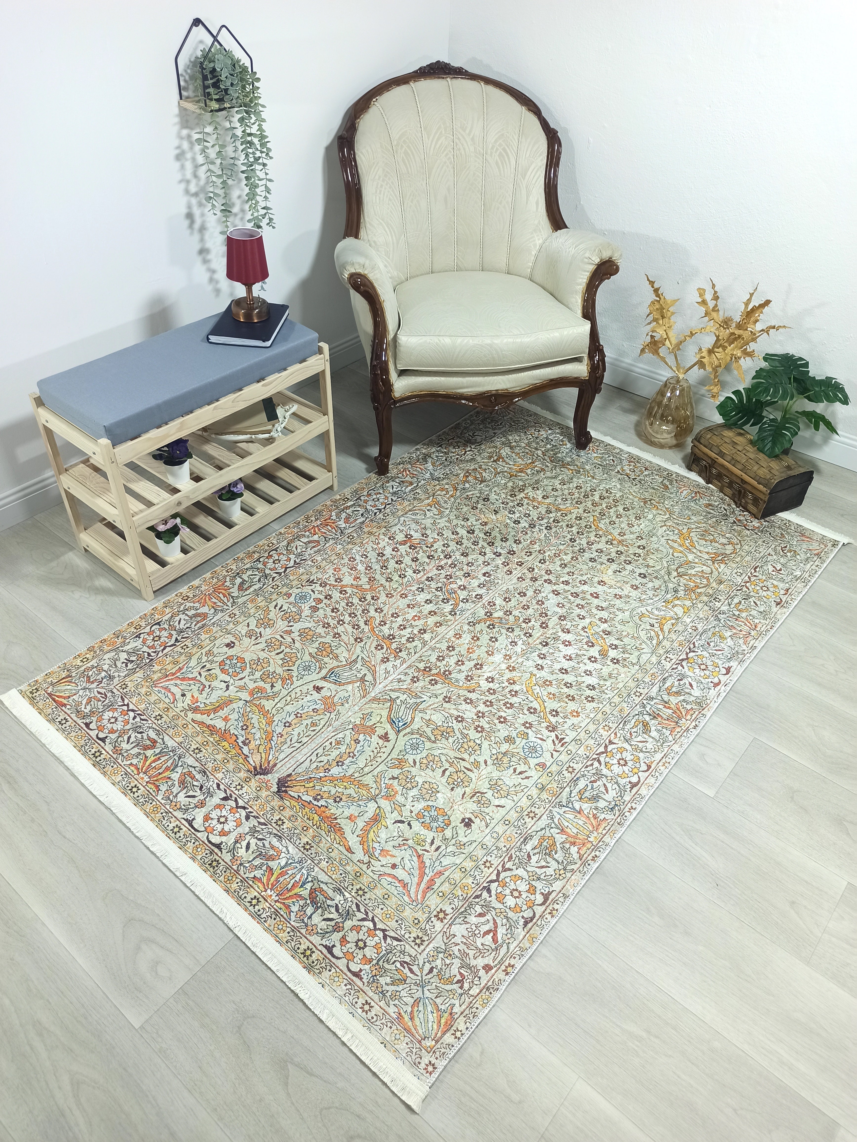 Turkish Beige Ivory Vintage Neutral Beige Rug