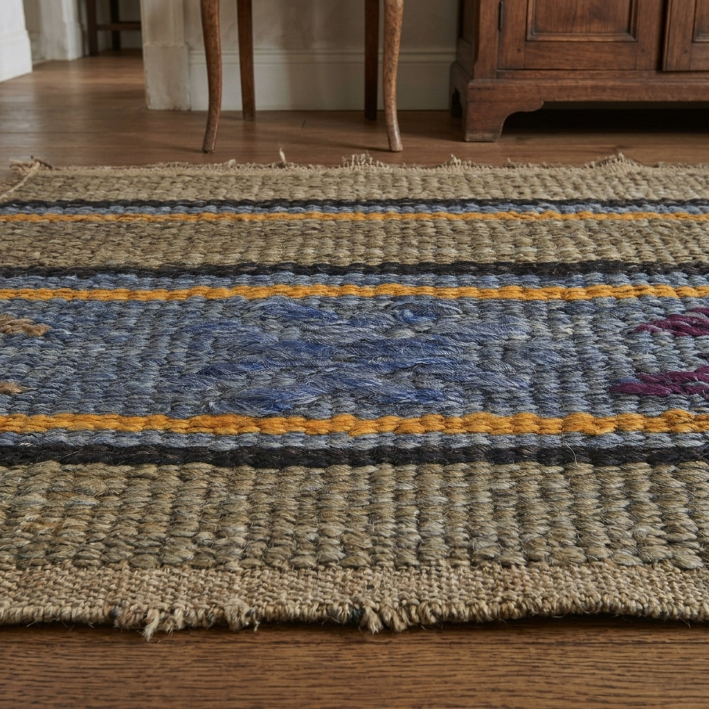 Ikat pattern on the Timomira Gulemen vintage kilim rug – handwoven flatweave in Sivas, Turkey