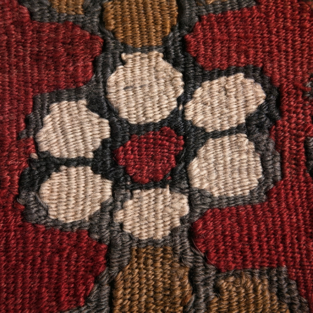 Tribal pattern on the Theophora Gulinaz vintage kilim runner rug – handwoven flatweave in Sivas, Turkey