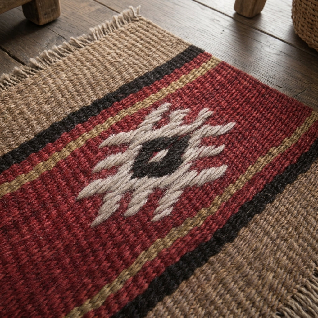 Ikat pattern on the Tarhuntassa Gulseren vintage kilim rug – handwoven flatweave in Sivas, Turkey