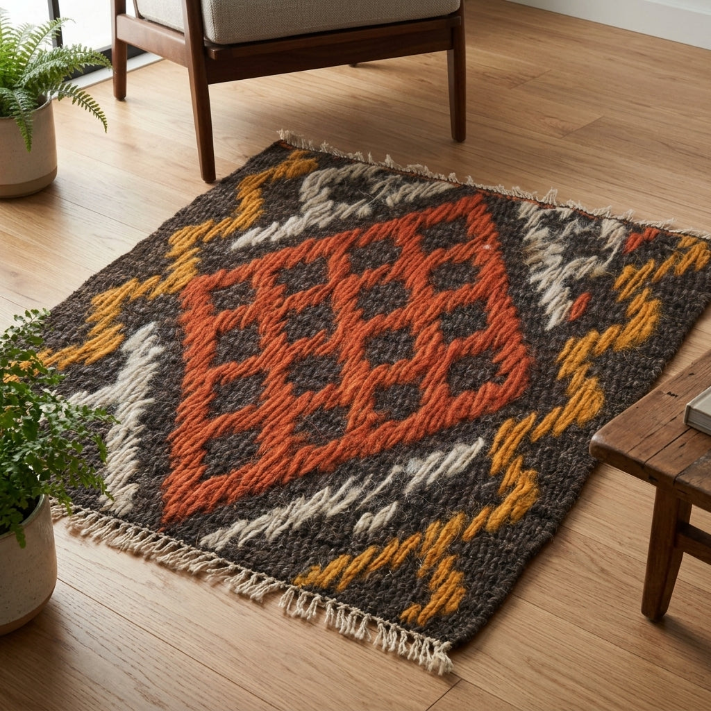 Striped pattern on the Sophrogena Gurkan vintage kilim rug – handwoven flatweave in Sivas, Turkey