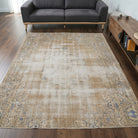 Distressed oriental pattern on the Agathodora Feri antique washed vintage area rug – handmade in Anatolia, Turkey