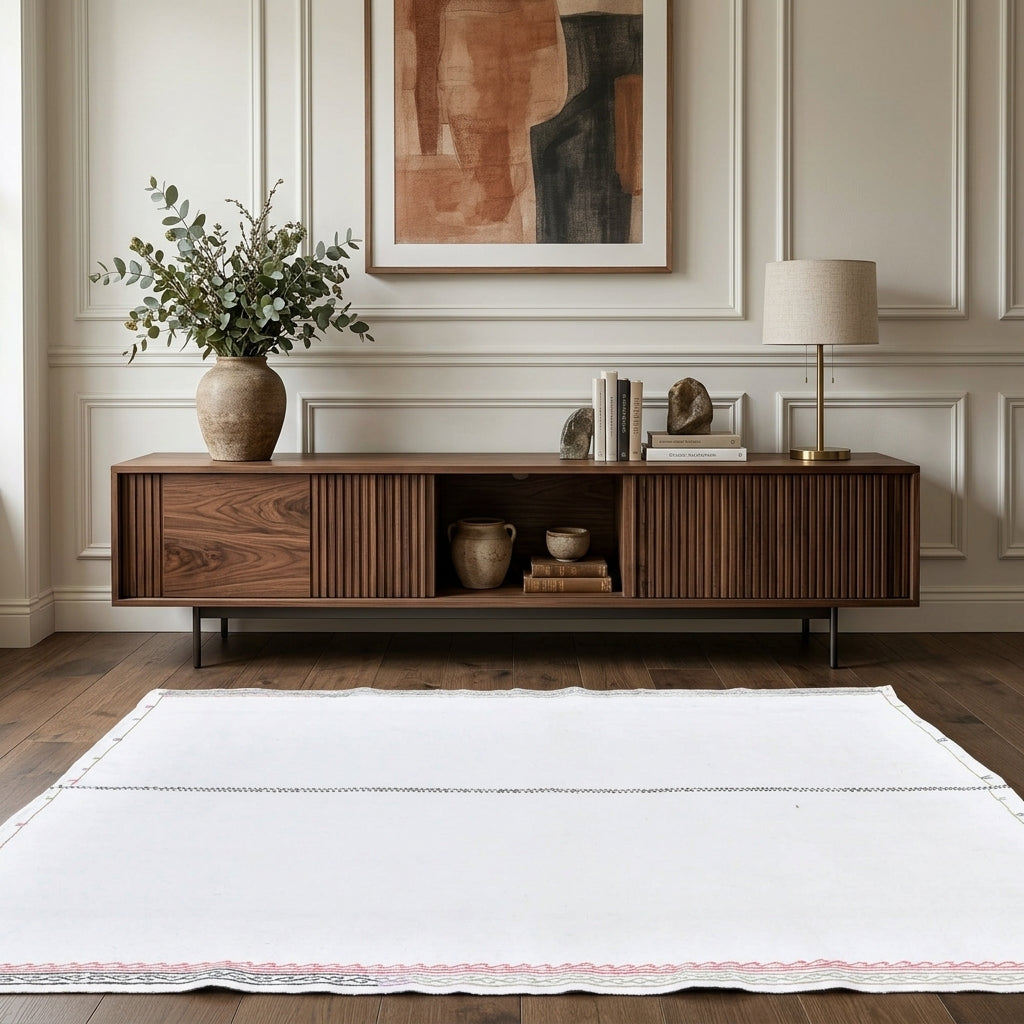 Solid pattern on the Sidikanaz Hanane vintage kilim rug – handwoven flatweave in Sivas, Turkey