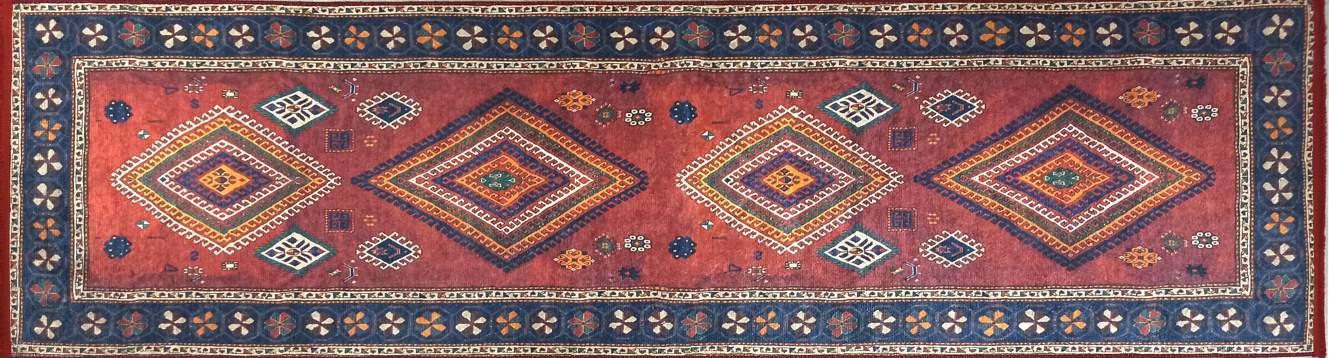 Persian Style Rug, Natural Ivory Colorful Geometry Rug