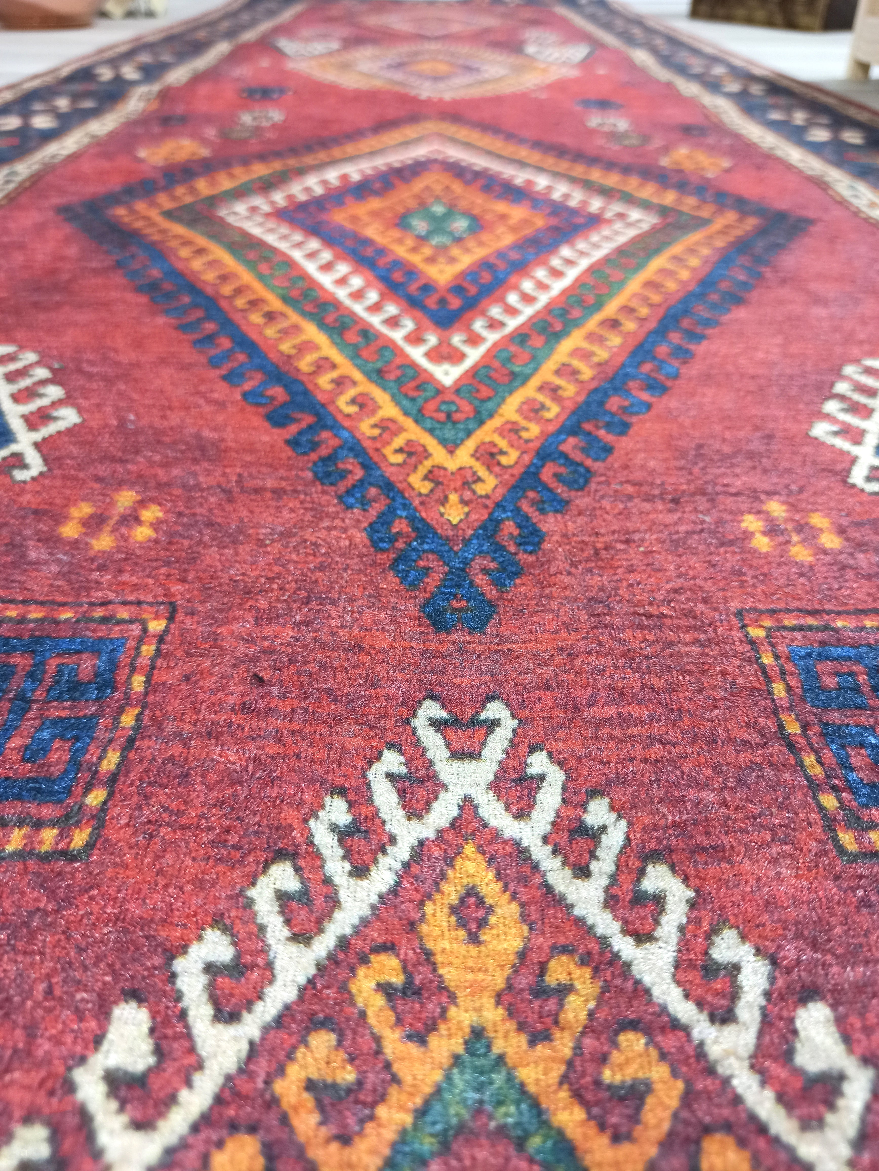 Persian Style Rug, Natural Ivory Colorful Geometry Rug