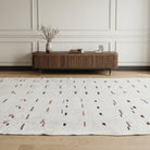 Ikat pattern on the Sideromira Hannah vintage kilim rug – handwoven flatweave in Sivas, Turkey