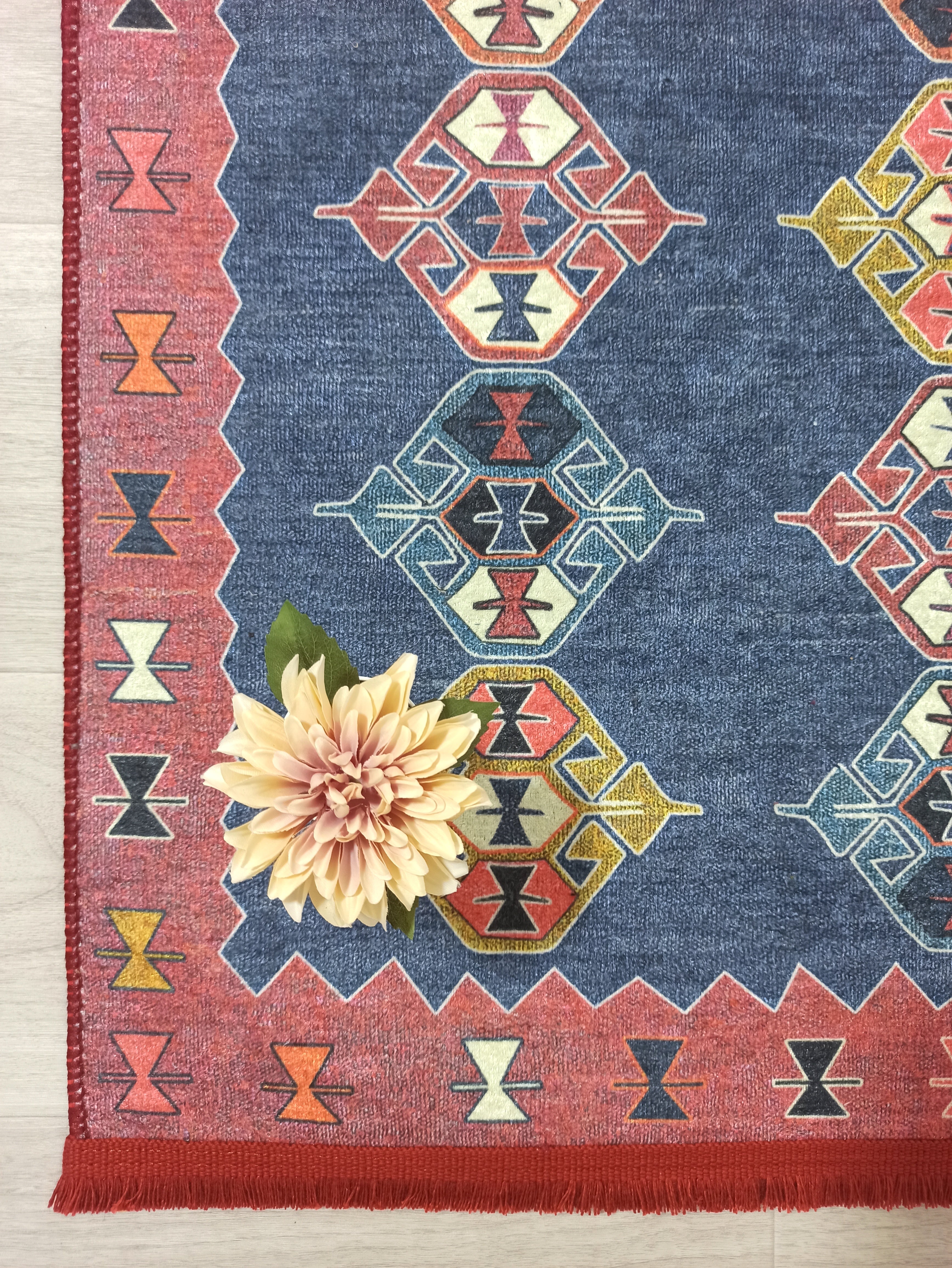 Persian Heriz Blue Red Oriental Area Rug