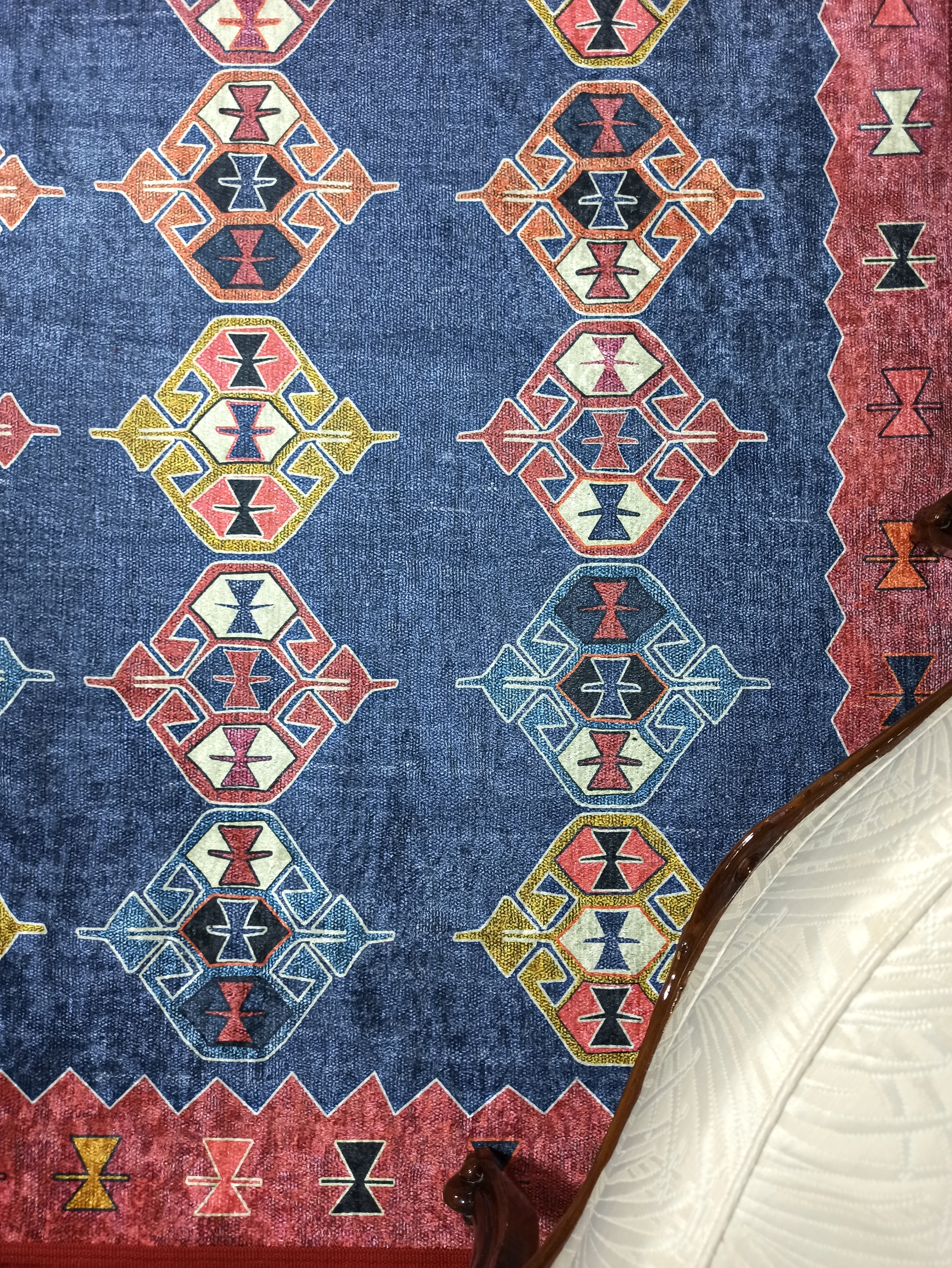 Persian Heriz Blue Red Oriental Area Rug