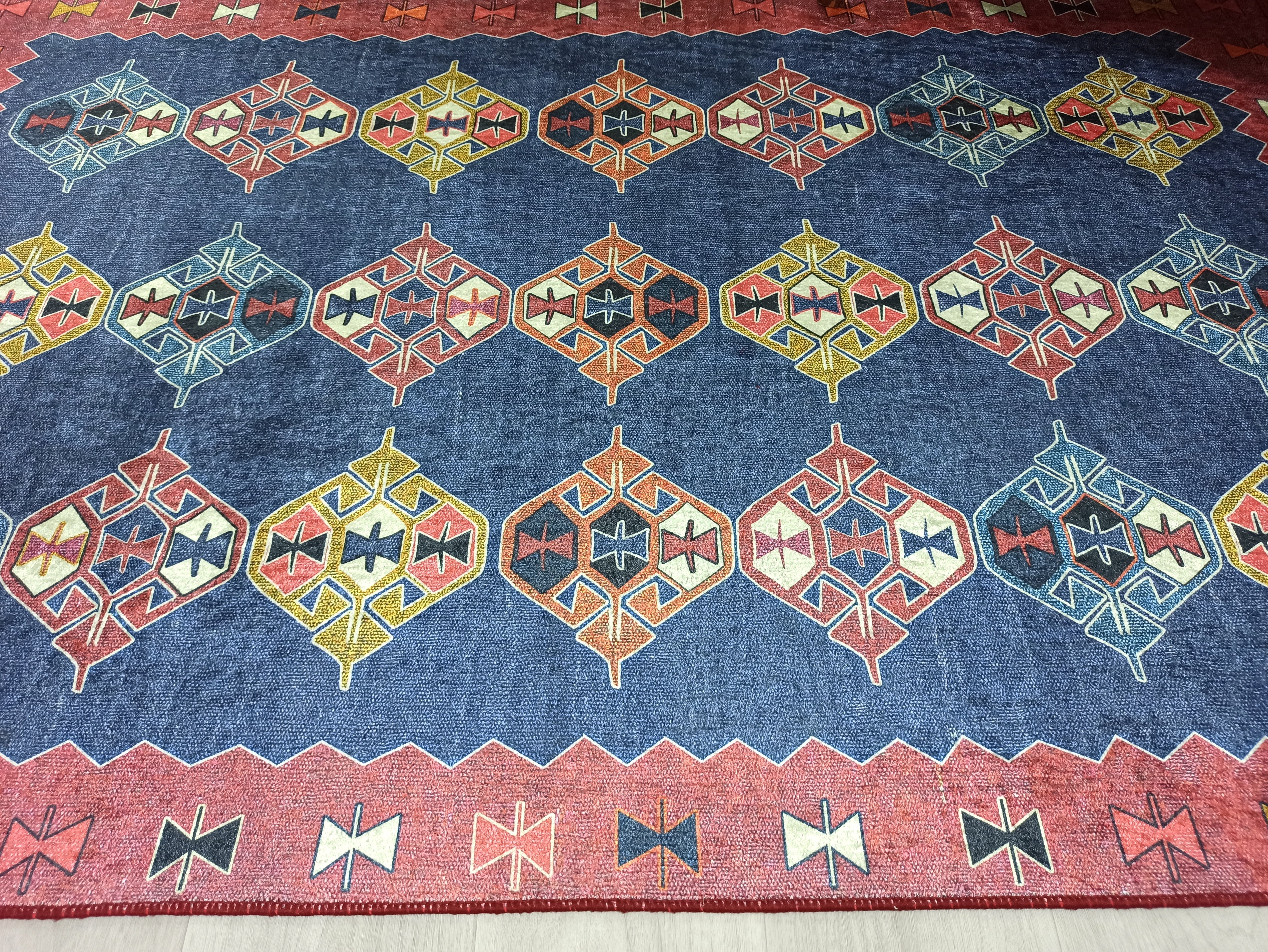 Persian Heriz Blue Red Oriental Area Rug