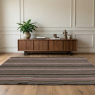 Striped pattern on the Serinlale Hayley vintage kilim rug – handwoven flatweave in Sivas, Turkey