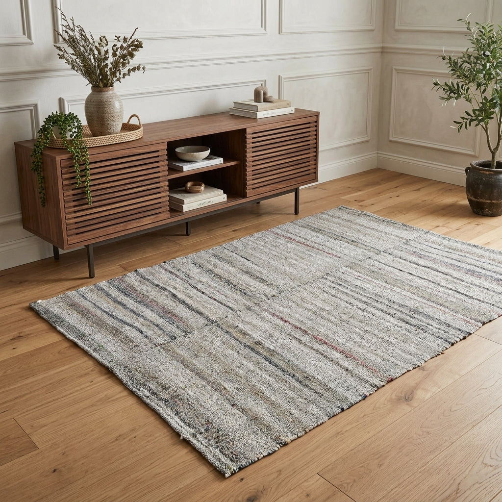 Striped pattern on the Eirenephaessa vintage kilim rug – handwoven flatweave in Anatolia, Turkey