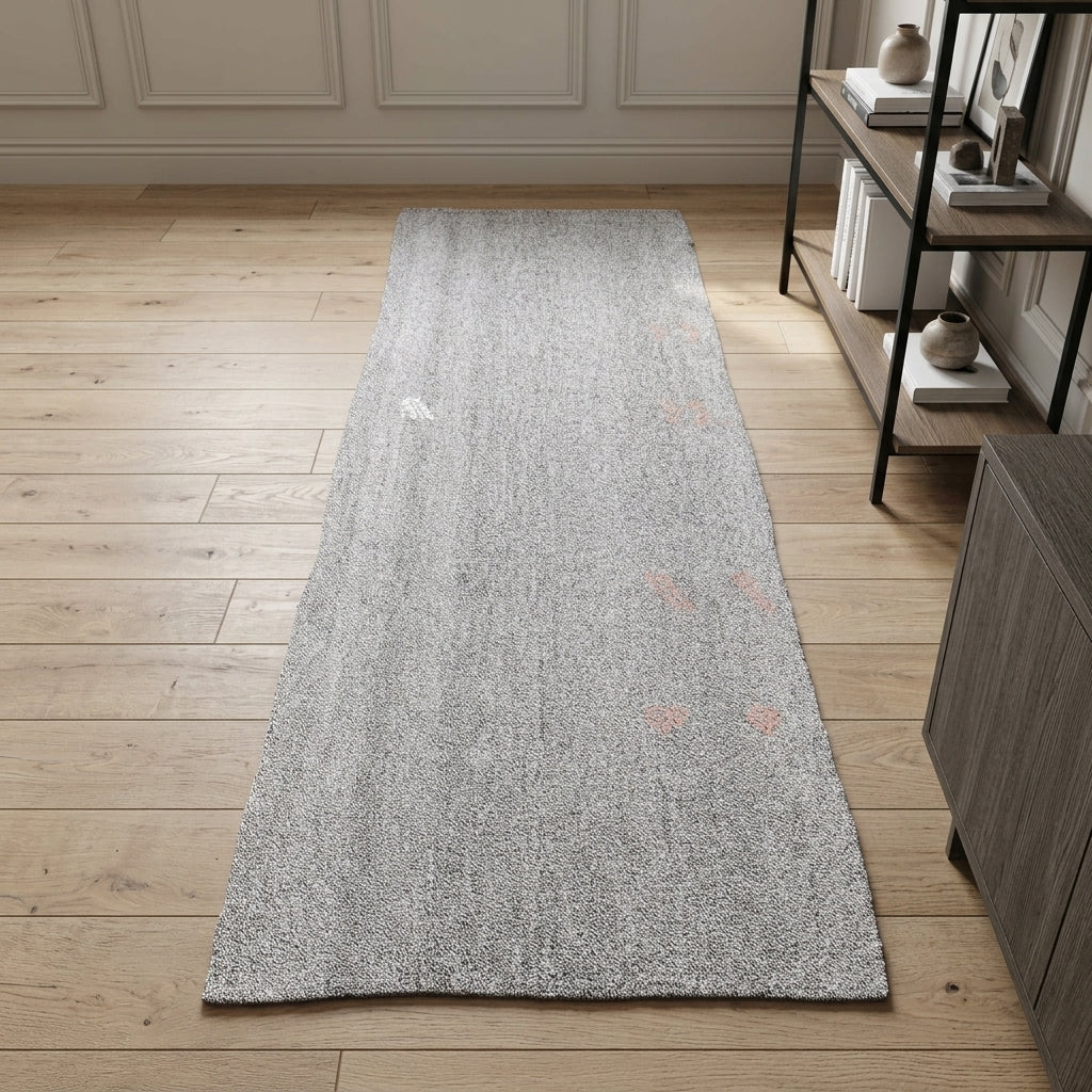 Solid pattern on the Topraklale vintage kilim runner rug – handwoven flatweave in Anatolia, Turkey