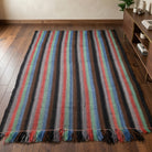 Striped pattern on the Kalligena vintage kilim rug – handwoven flatweave in Anatolia, Turkey