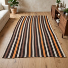 Striped pattern on the Dut vintage kilim rug – handwoven flatweave in Anatolia, Turkey