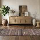 Tribal pattern on the Serinsema vintage kilim runner rug – handwoven flatweave in Anatolia, Turkey