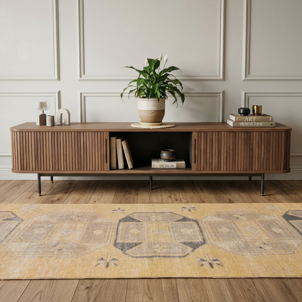 Ikat pattern on the Nihanpeyker vintage runner rug – handmade in Anatolia, Turkey