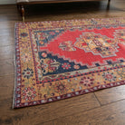 Geometric pattern on the Nephephone vintage area rug – handmade in Anatolia, Turkey