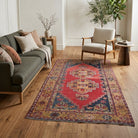 Geometric pattern on the Nephephone vintage area rug – handmade in Anatolia, Turkey