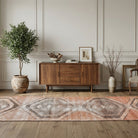 Geometric pattern on the Asusev vintage runner rug – handmade in Anatolia, Turkey