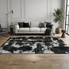 Solid pattern on the Reyyan distressed vintage area rug – handmade in Anatolia, Turkey