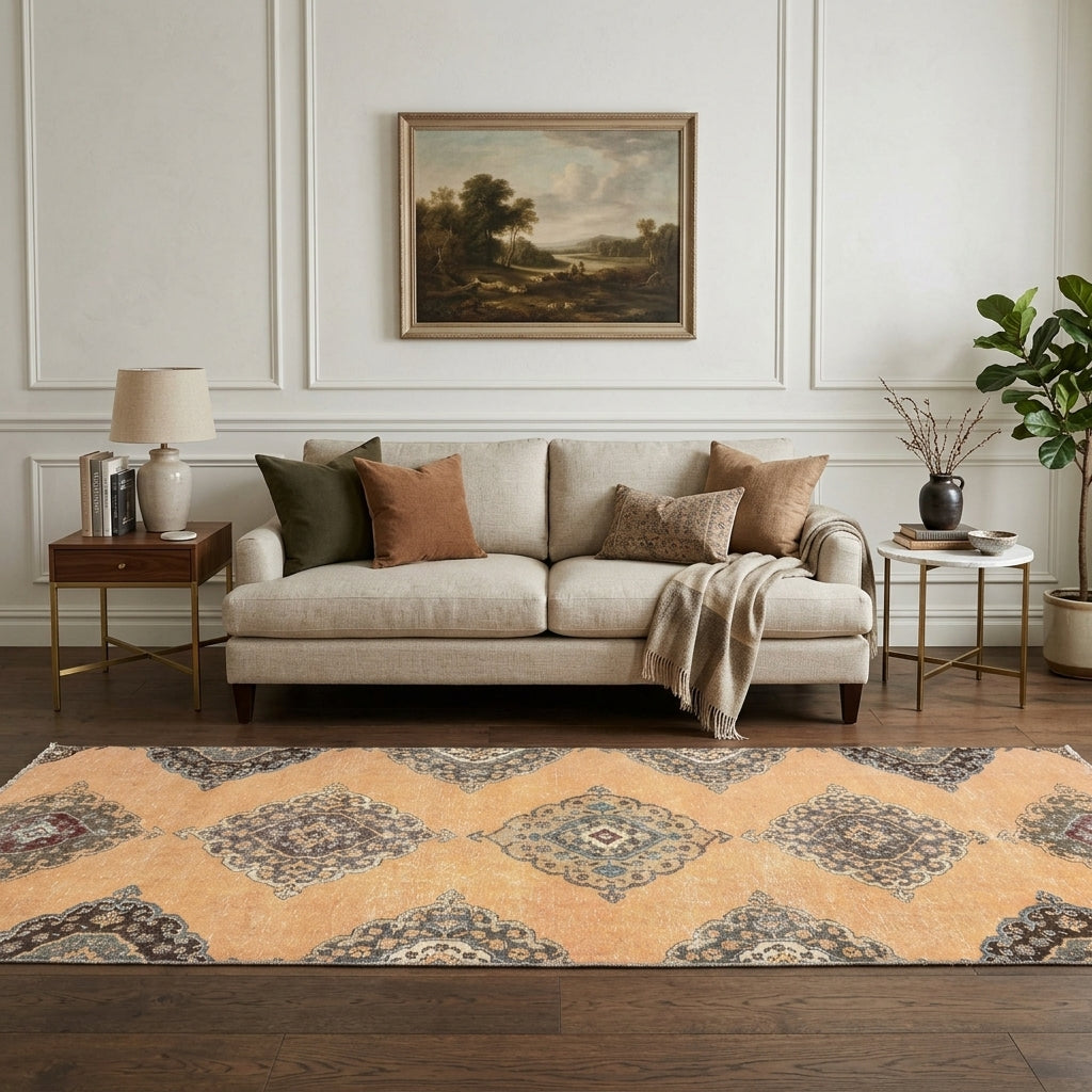 Ikat pattern on the Meltemcihan vintage runner rug – handmade in Anatolia, Turkey