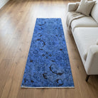 Floral pattern on the Gumuspare vintage runner rug – handmade in Anatolia, Turkey