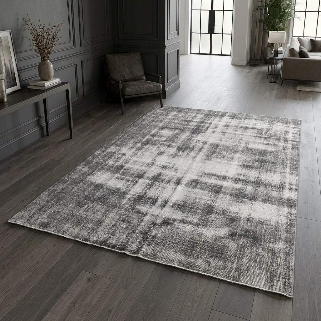 Abstract pattern on the Arktos distressed vintage area rug – handmade in Anatolia, Turkey