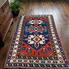 Geometric pattern on the Glykotima vintage area rug – handmade in Milas, Turkey