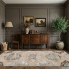 Floral pattern on the Cerenlale distressed vintage runner rug – handmade in Anatolia, Turkey