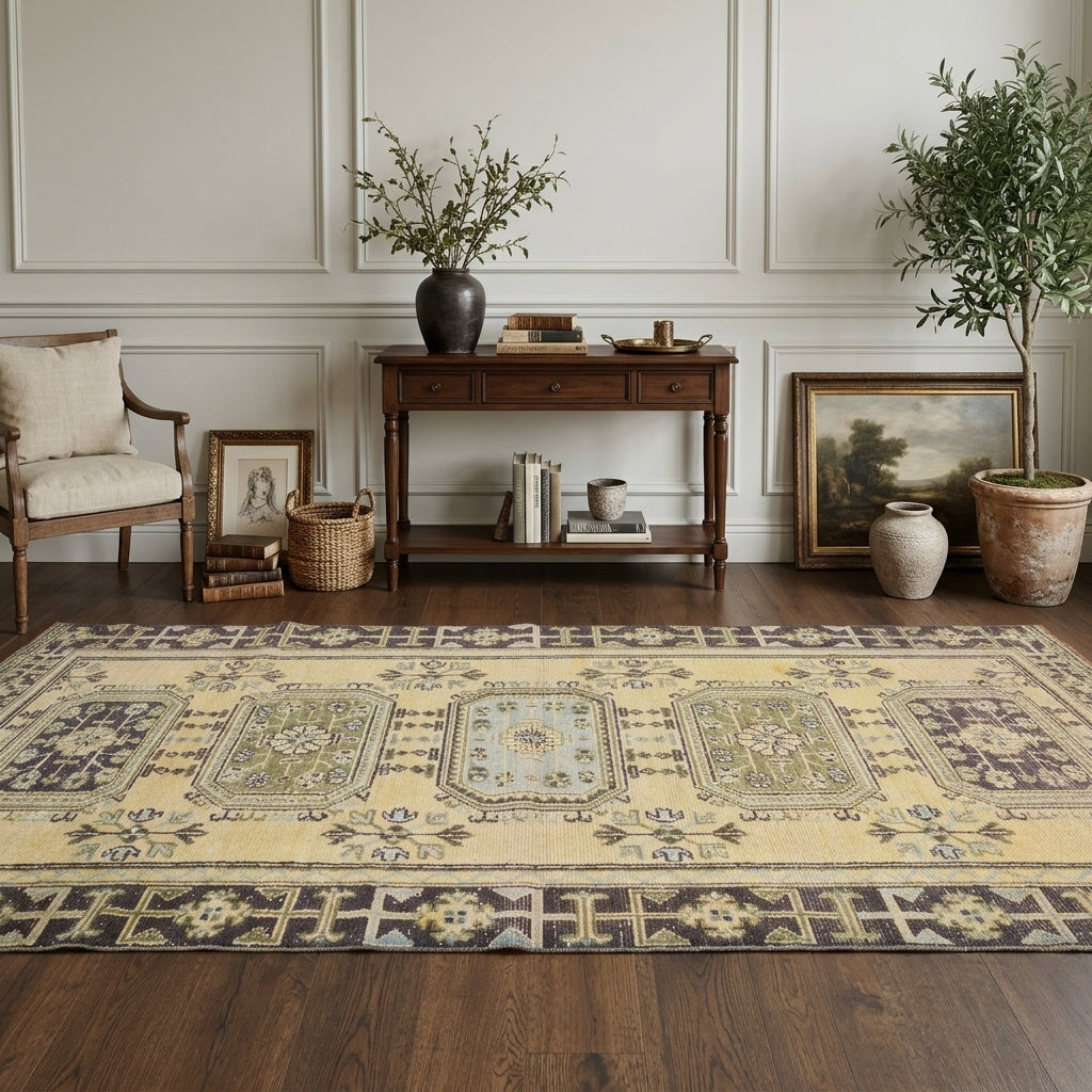Ikat pattern on the Shoghik vintage runner rug – handmade in Anatolia, Turkey