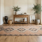 Geometric pattern on the Tethys vintage runner rug – handmade in Anatolia, Turkey