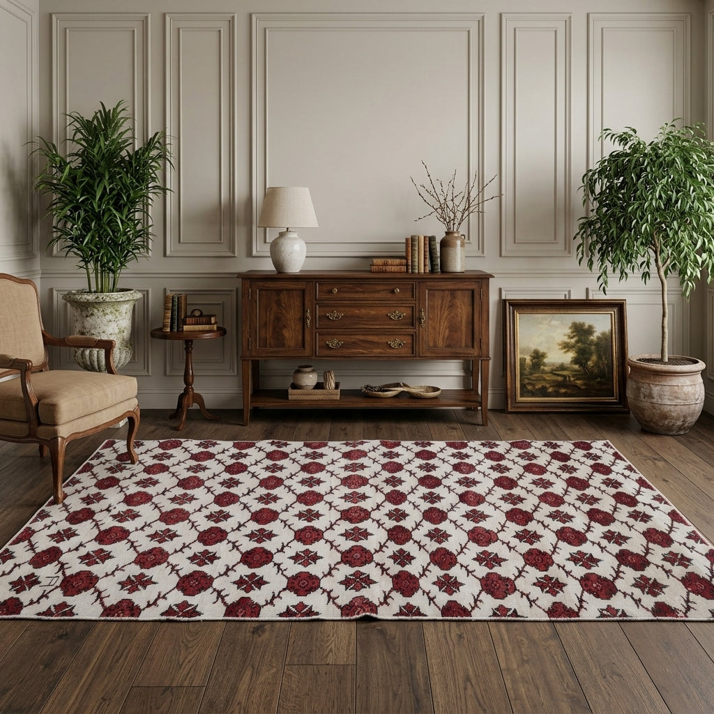 Ikat pattern on the Simsultan vintage area rug – handmade in Anatolia, Turkey