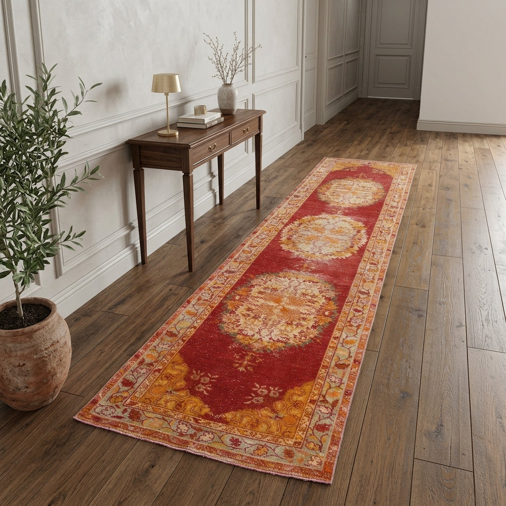 Oriental pattern on the Silayar vintage runner rug – handmade in the Persian region