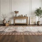 Geometric pattern on the Sevdabike distressed vintage runner rug – handmade in Anatolia, Turkey