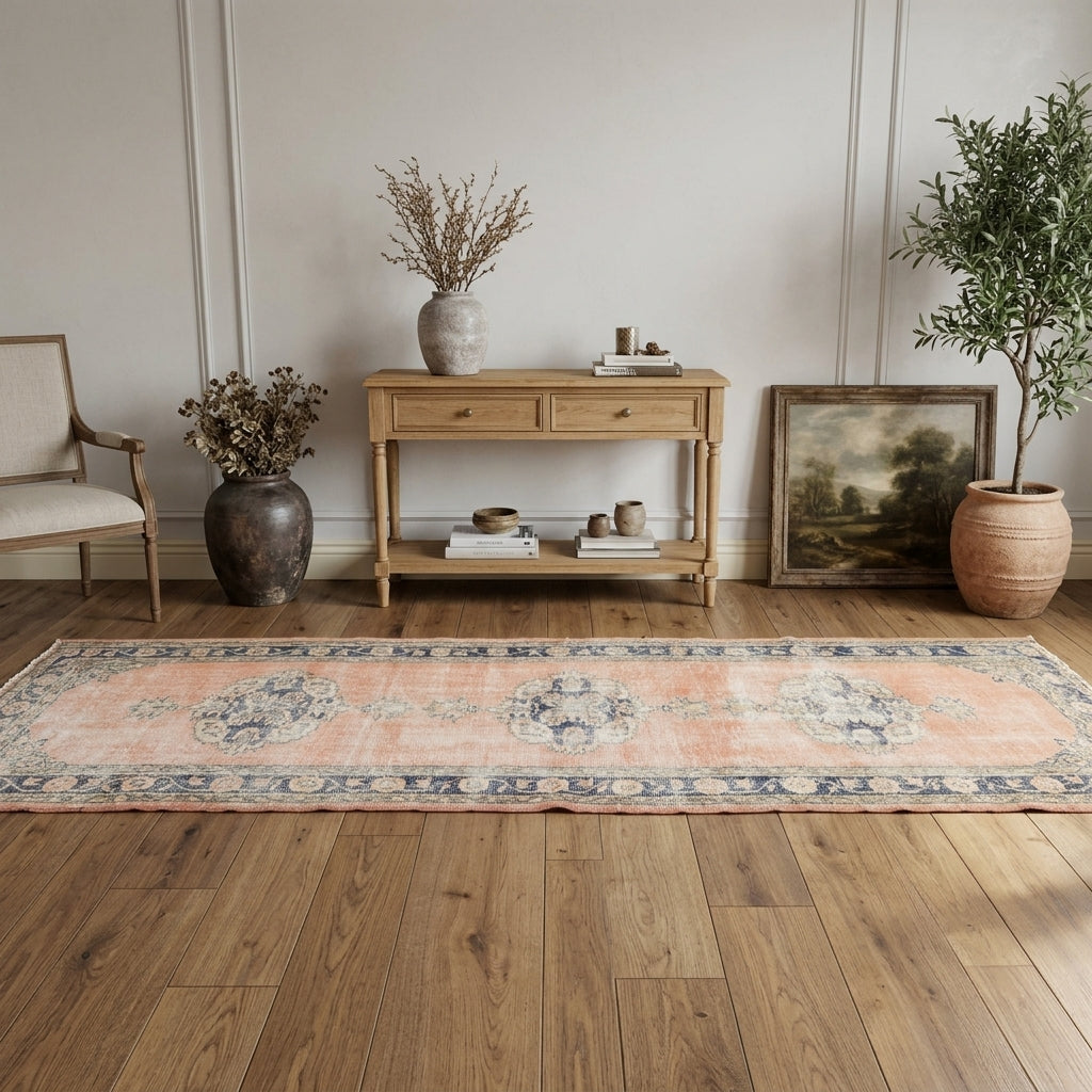 Oriental pattern on the Sedanurcihan vintage runner rug – handmade in Anatolia, Turkey