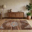 Oriental pattern on the Galenocharis vintage area rug – handmade in Anatolia, Turkey