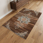 Oriental pattern on the Galenocharis vintage area rug – handmade in Anatolia, Turkey