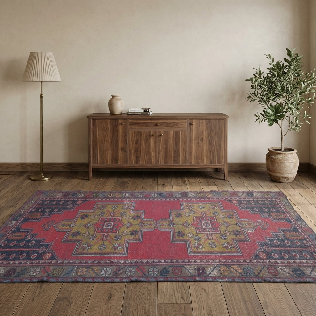 Oriental pattern on the Sahra vintage area rug – handmade in Anatolia, Turkey