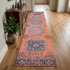 Floral pattern on the Lysipelia vintage runner rug – handmade in Anatolia, Turkey