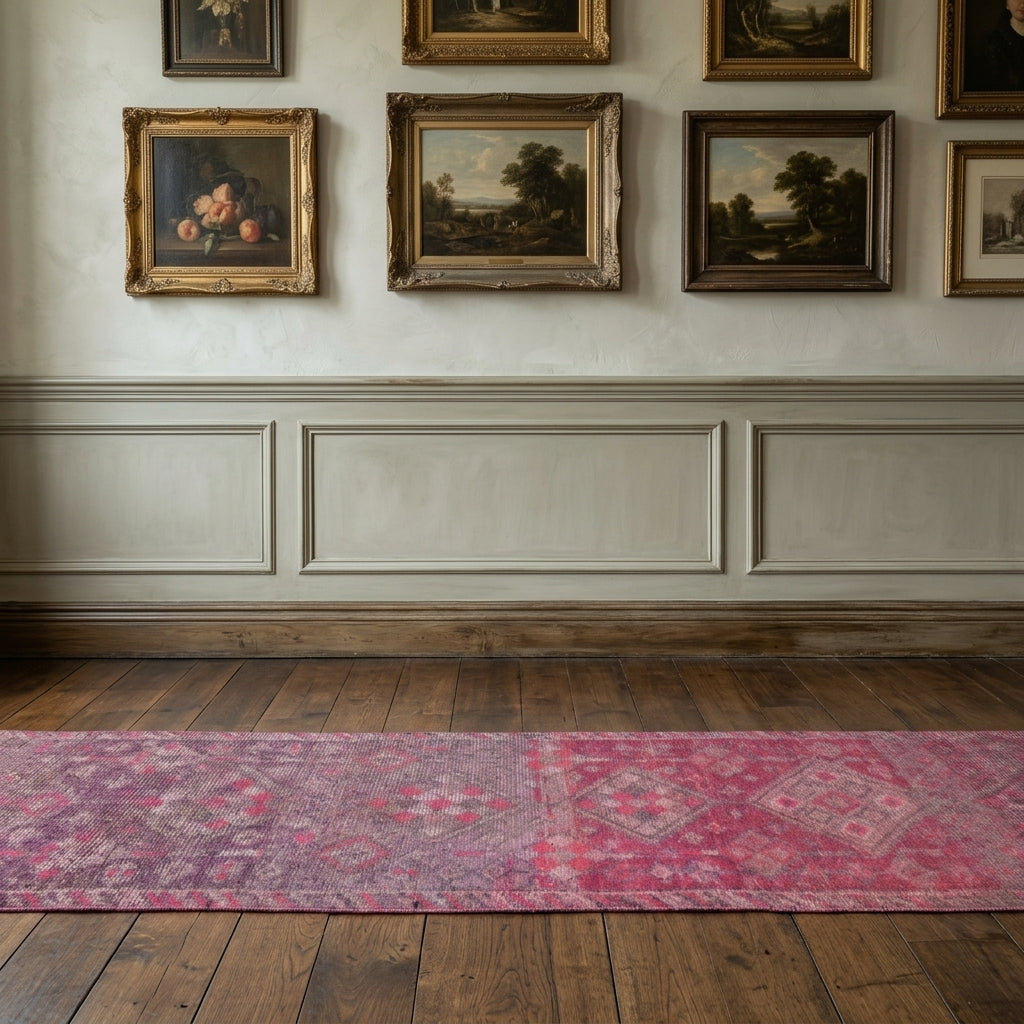 Ikat pattern on the Nikonesia vintage runner rug – handmade in Anatolia, Turkey