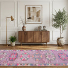 Geometric pattern on the Latifenaz vintage runner rug – handmade in Anatolia, Turkey