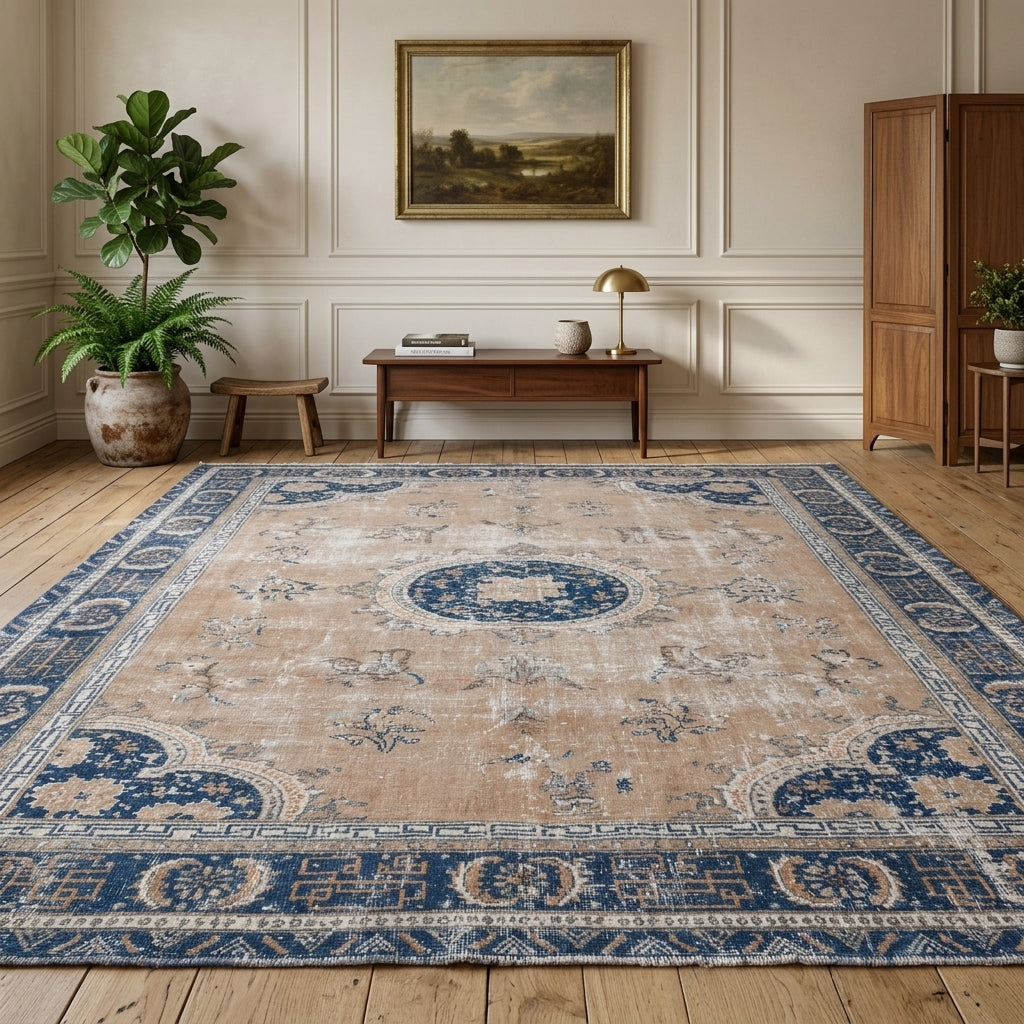 Oriental pattern on the Zulalisik vintage area rug – handmade in the Persian region