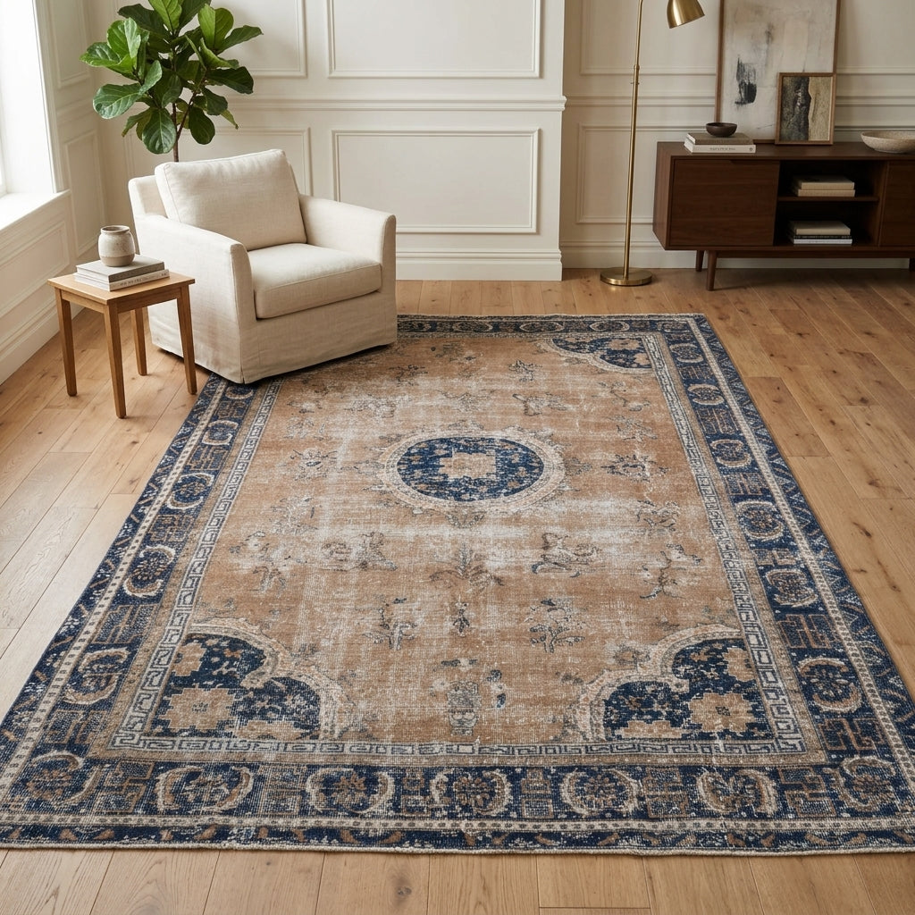 Oriental pattern on the Zulalisik vintage area rug – handmade in the Persian region